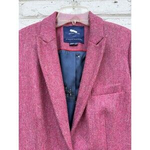 Boden British Herringbone Tweed Blazer 100% wool Pink! Size 10